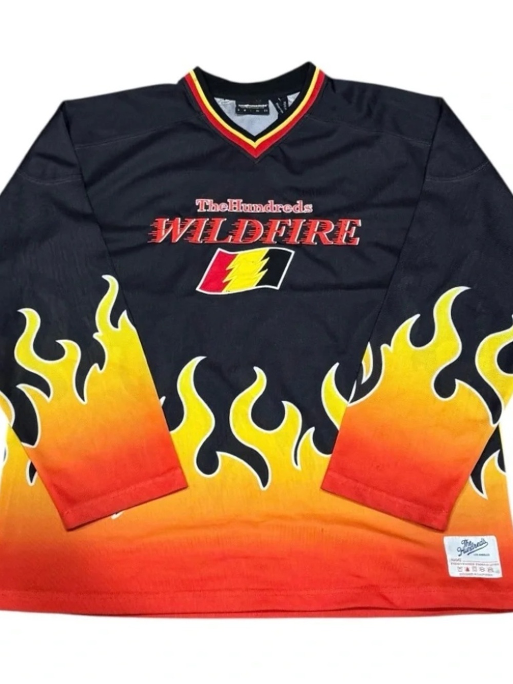 The Hundreds Wildfire Black & Orange Flame Hockey Jersey